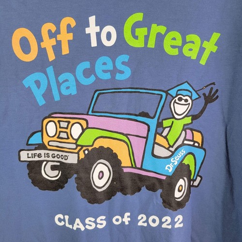 Life is Good Men’s Medium Blue Dr.Seuss Graphic Class Of 2022 Crusher T-shirt - Picture 4 of 9