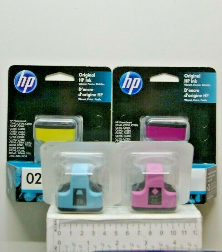 Original HP Ink 02 Magenta 02 Yellow 02 Blue 02 Cyan (4)