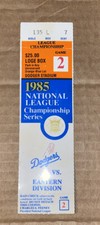 1985 National League Championship Series Game 2 Ticket Creased at top of ticket