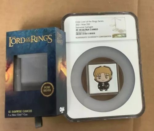  2021 NIUE $2 SILVER COIN NGC PF 70 CHIBI LORD OF THE RINGS SAMWISE GAMGEE 