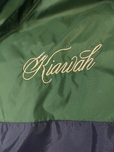 Acadia Men's XL Forest Green & Navy 1/2 Pullover Windbreaker Hood Kiawah Logo - Picture 4 of 10