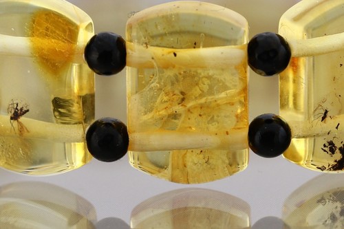 FOSSIL INSECTS Genuine BALTIC AMBER Large Stretch UNISEX Bracelet 10.2g 30301-14 - 第 8/13 張圖片