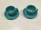 Fiesta Turquoise  2 Cups & 2 Saucers Set Homer Laughlin HLC Fiestaware