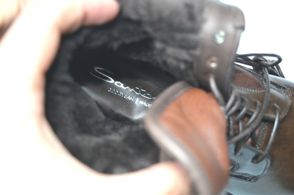NEW SANTONI Boots Fur LIMITED EDITION Shoes Size Eu 39 Uk 5
