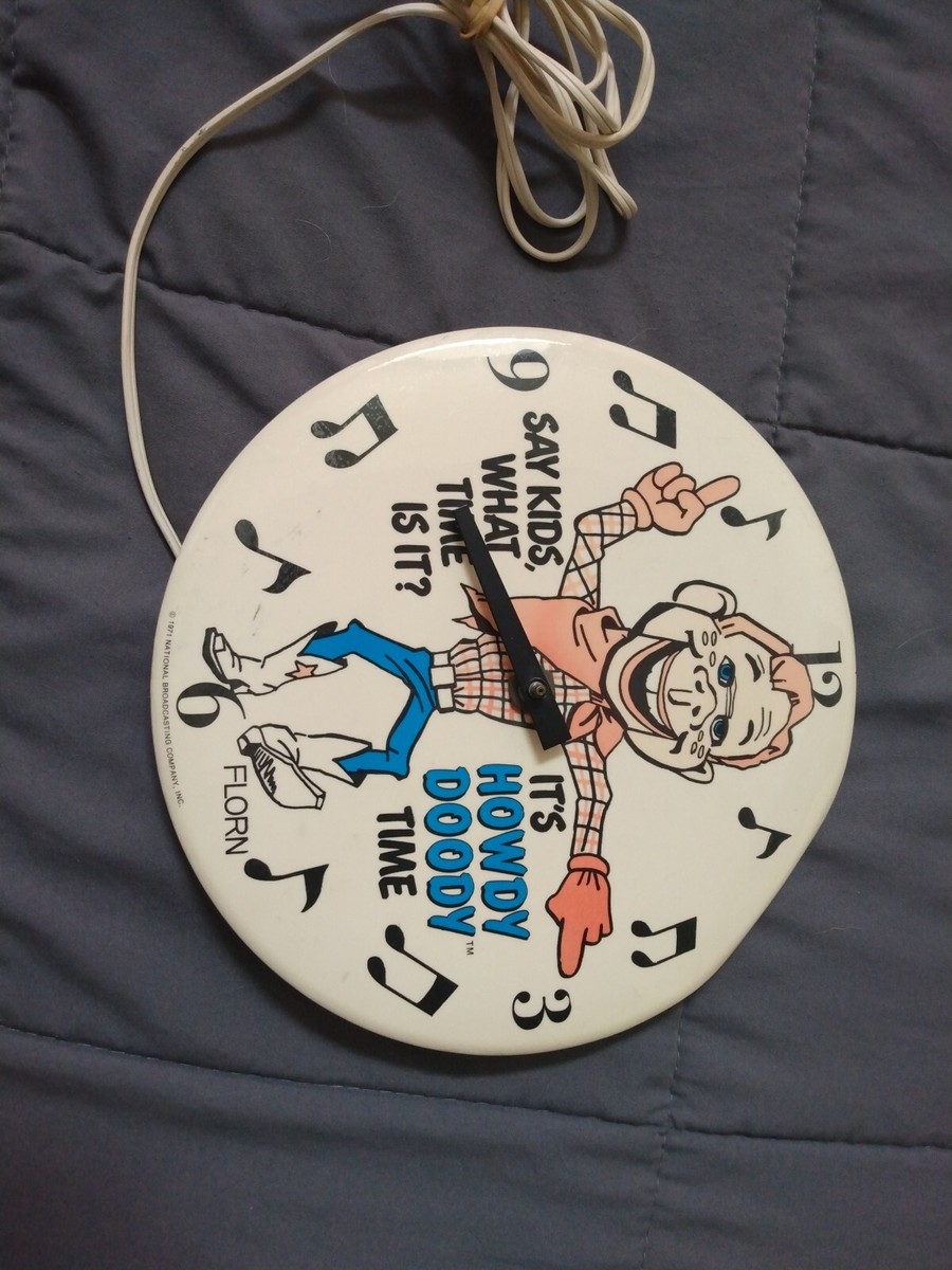 Rare Vintage 1971 It's Howdy Doody Time Clock National Broadcast