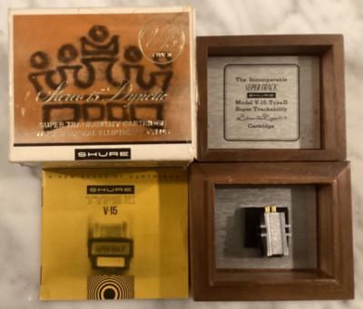SHURE V15 TYPE II CARTRIDGE & GENUINE SHURE VN15E INITIAL STYLUS IN CASE + BOX.