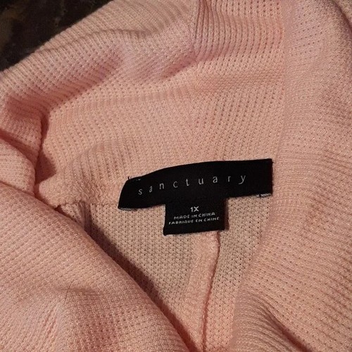 Sanctuary Rollkragen Modal Top Waffelstruktur Rosa Größe 1X - Bild 5 von 7