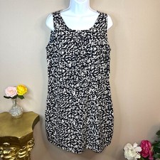 Size 8 Ming By Mango Black And White Abstract Print Sleeveless Dress Womens