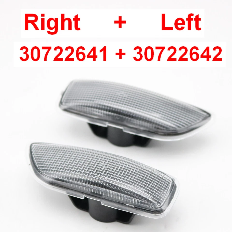 2* For Volvo S60 S80 V70 XC70 XC90 MK1 BLACK LED Side Marker Lights Lamp - Imagem 2 de 4