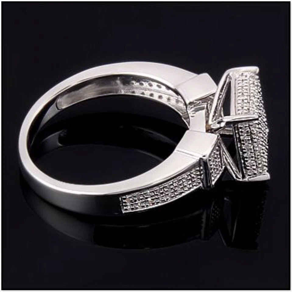 Anillo para mujer acabado oro blanco 14K talla 7 Foto 3 de 4