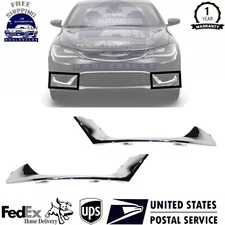 New Fog Light Chrome Bumper Trim Bezels Set For 2015-2017 Chrysler 200
