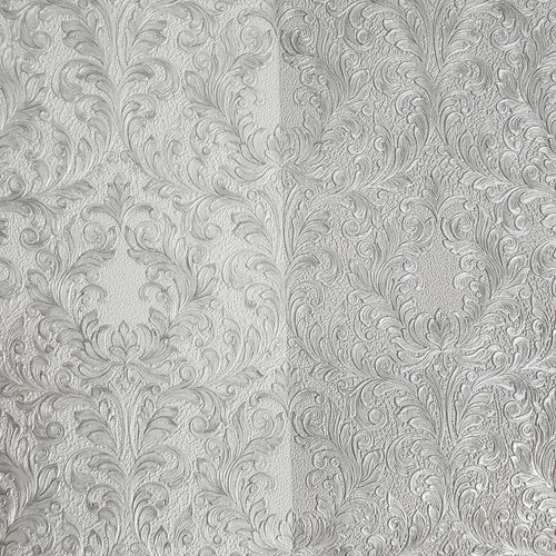 Striped Victorian stripes damask off white gray cream Textured Wallpaper roll 3D - Picture 7 of 12