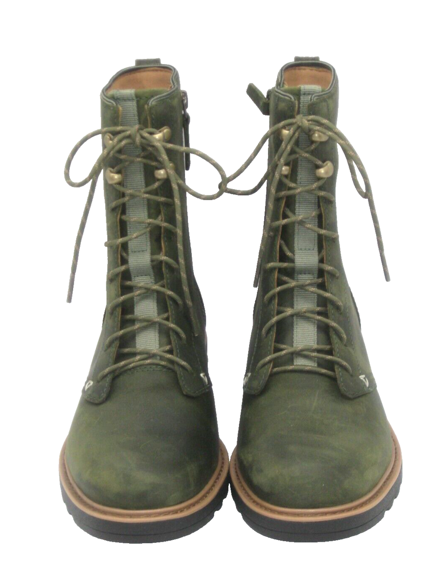 TEVA ROWENA LACE WOMEN SHORT BOOTS LEATHER OLIVINE US 7.5 /UK 5.5