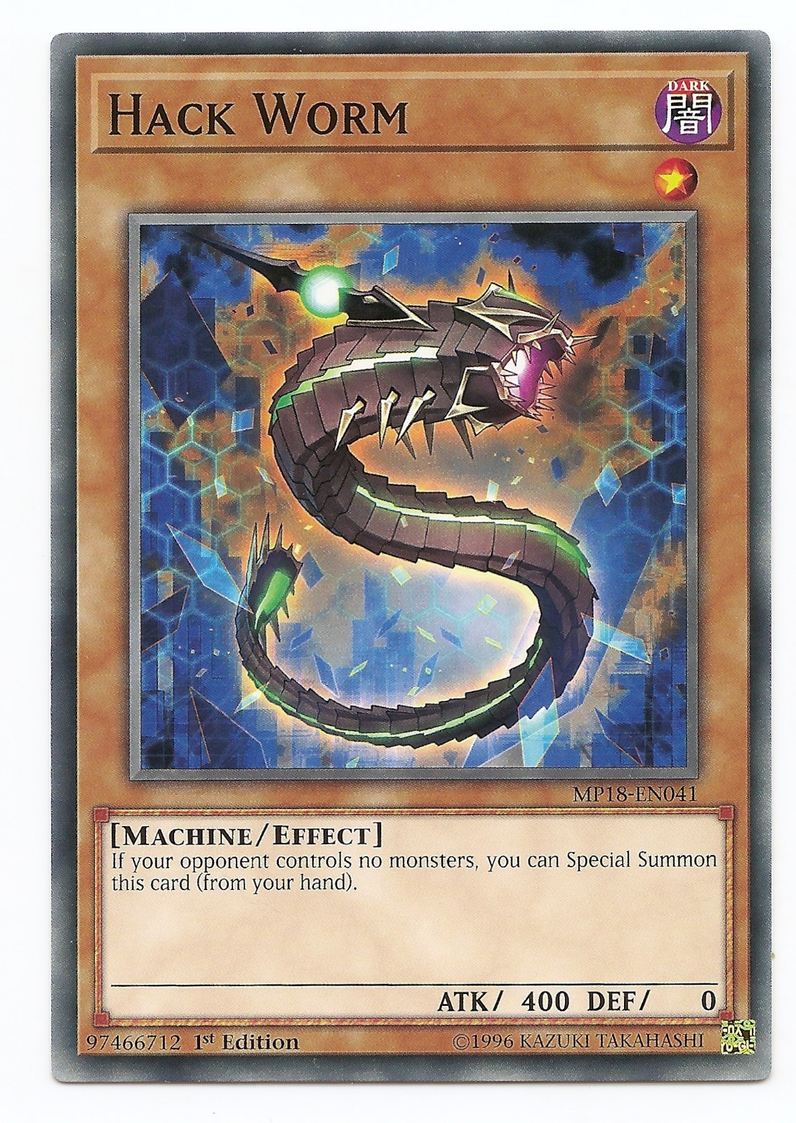 Hack Worm MP18-EN041 Common Yu-Gi-Oh Card English 1st Edition New