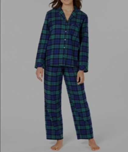 Matching Womens Small Black Watch Plaid Family Pajama Set Holiday Loungewear 2pc