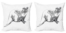 Black and White Pillow Covers Pack of 2 Sketch Otter