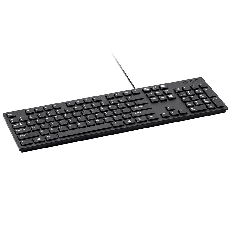Slim Wired USB Keyboard Low Profile Home Office Desktop PC Computer Laptop Black - Image 4 of 4