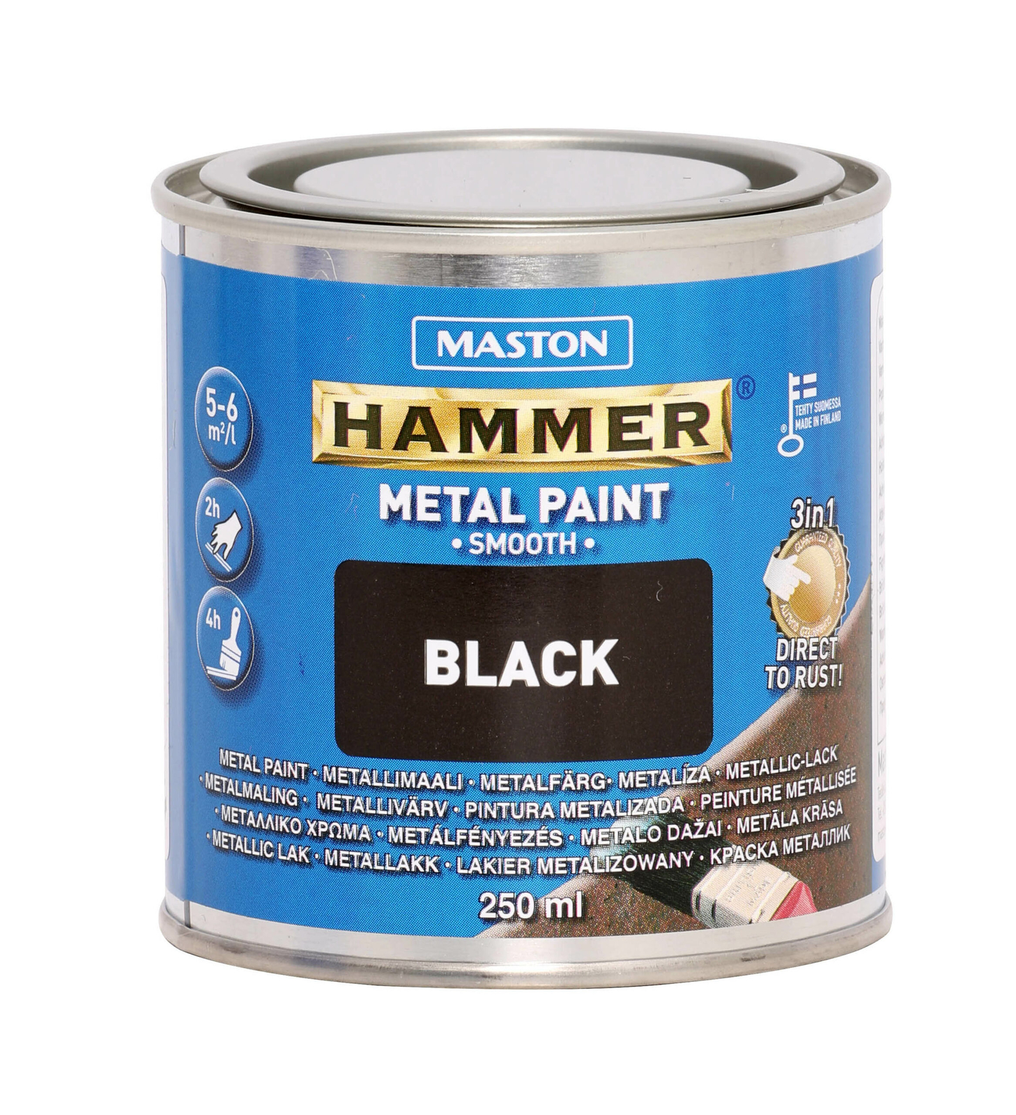 Maston Paint Hammer Smooth Black 250ml