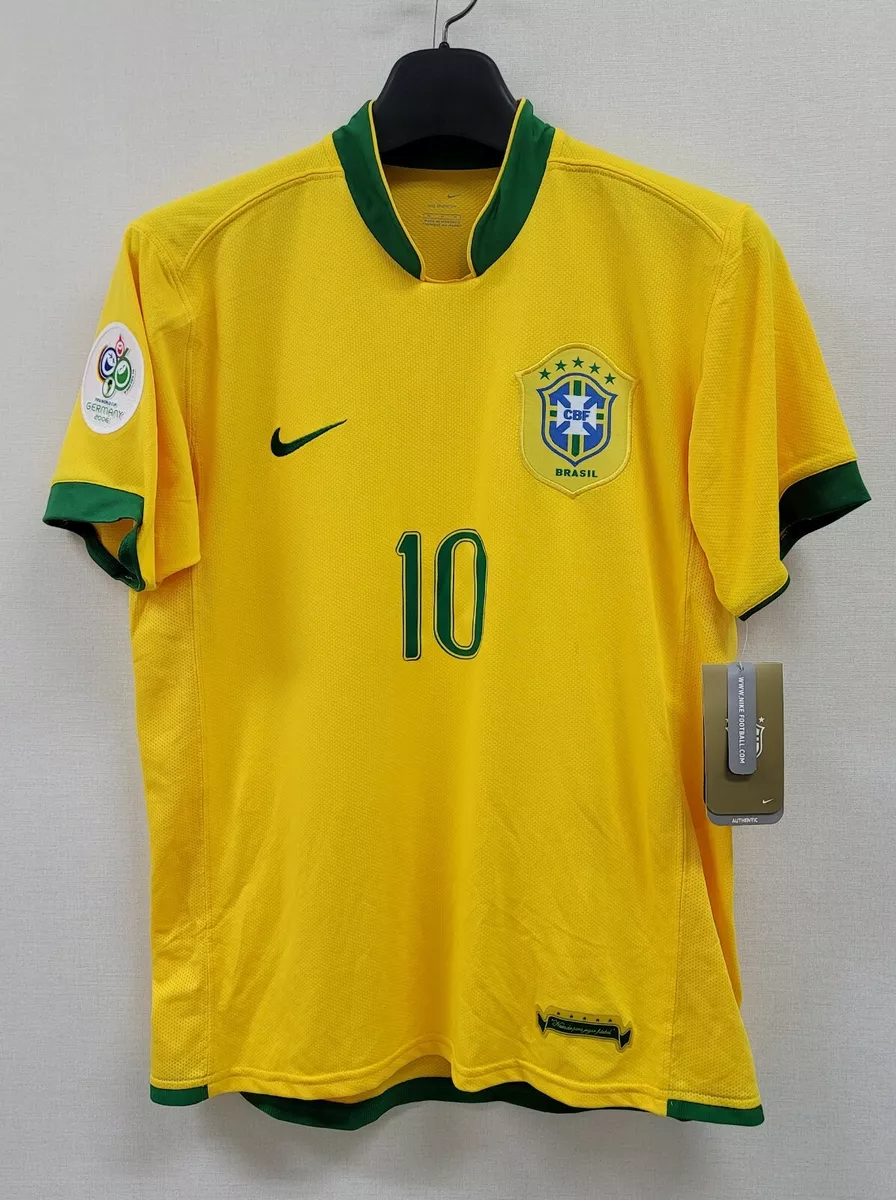 2006 Brazil Home S/S No.10 Ronaldinho 06 World Cup Cbf Jersey Shirt Bnwt |  Ebay