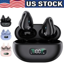 Bluetooth 5.3 Wireless Earbuds Ear Clip Bone Conduction Headphones Sport Headset