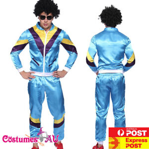 1980s Shell Suit Mens Fancy Dress Funky Bright Neon Scouser Retro Adult Costume