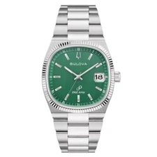 Bulova Super Seville Green Dial Fluted Bezel Precisionist 38mm Watch 96B439