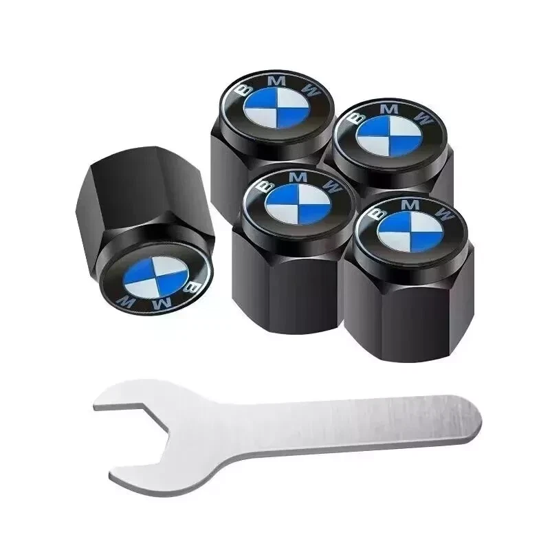 Tapas de válvula de aire de neumáticos para llantas de automóvil para BMW Roundel vástago cubierta antipolvo logotipo deportivo plateado Foto 3 de 4