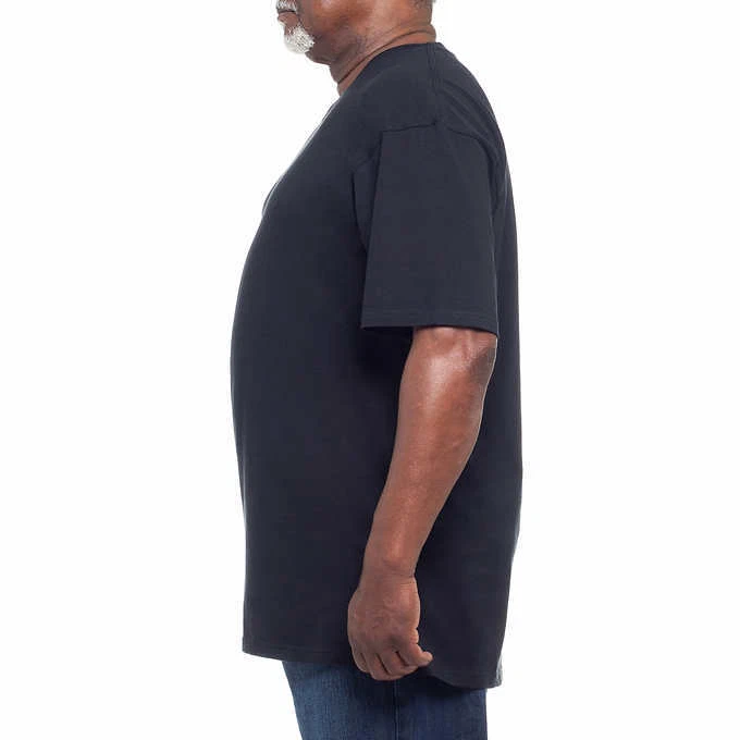 Camiseta Kirkland masculina pacote com 6 preta 100% algodão gola redonda FRETE GRÁTIS! - Imagem 4 de 4