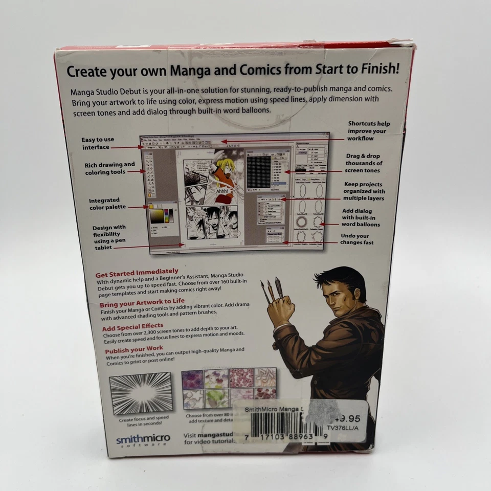 Manga Studio Debut 4 COMPLETE PC & Mac Anime Comic Graphic Novel Cartoon Creator - Image 4 of 4