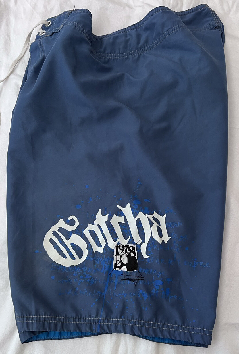 Gotcha 1978 Vintage Men’s Blue Surf Swim Board Shorts… Gem