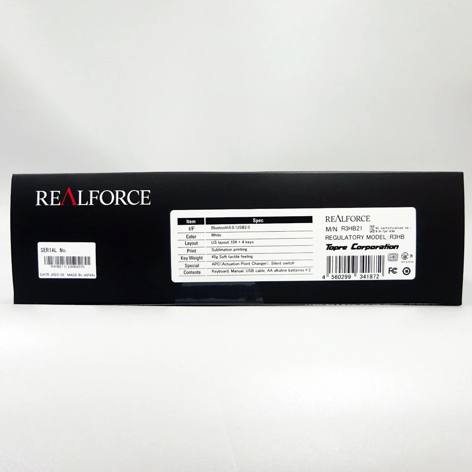 Topre REALFORCE R3 Keyboard R3HB21 Bluetooth 5.0 USB US ANSI 45g Super White NEW - Image 4 of 4