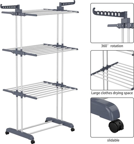 Tendederos De Ropas Acero Inoxidable Tendero Colgador Para Secar Ropa Plegable - Imagen 5 de 8