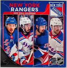 New York Rangers 2025 Wall Calendar by Turner ● [Sealed] 12" x 24" When Opened