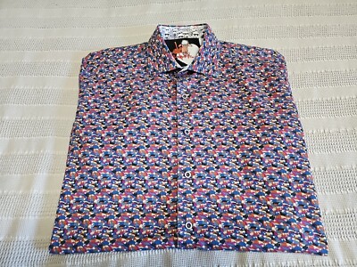 Robert Graham Flock Of Faceless Sheep Button-up S/S Lightweight Shirt SZ Medium 