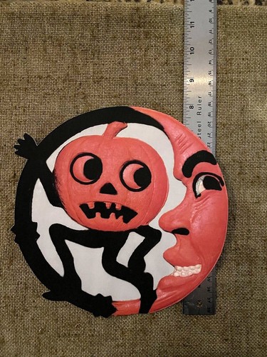 U Pick Vintage Inspired Pumpkin Man, Man in Moon Halloween Cardstock Decoration - Picture 7 of 10