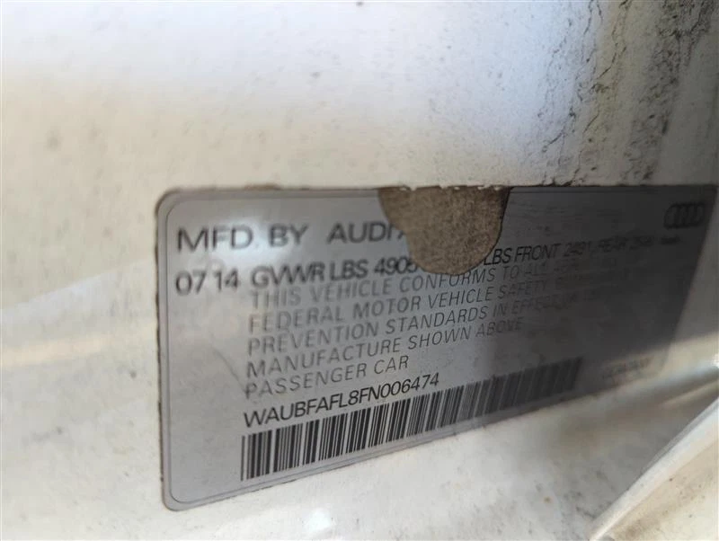 Espejo retrovisor derecho usado se adapta a: Audi A4 Power Sdn 2015 acabado pintado plegable manual Foto 4 de 4