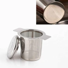 1x Stainless Steel Mesh Tea Infuser Metal Cup Strainer Loose Leaf Filter w/ Lid