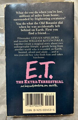 E.T. The Extra-Terrestrial Paperback Book William Kotzwinkle 1982