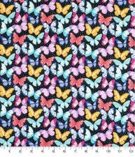Butterflies Fabric Cotton Flannel