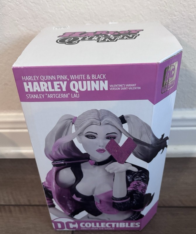 DC Collectibles Harley Quinn Pink White Black Statue 7” #/5000 Valentines Batman