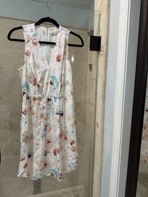 Rebecca Taylor Floral Silk Mini Dress Size 4 0844 Cutout Back