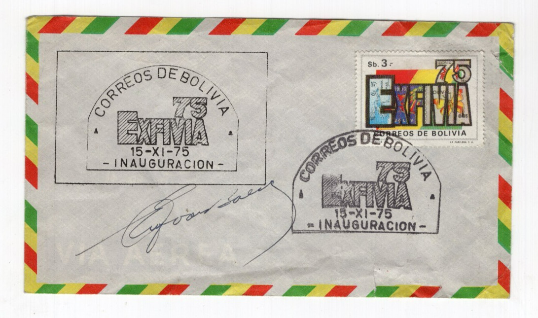 BOLIVIA 1975 EXFIVIA General Hugo Banzer signature autograph L2