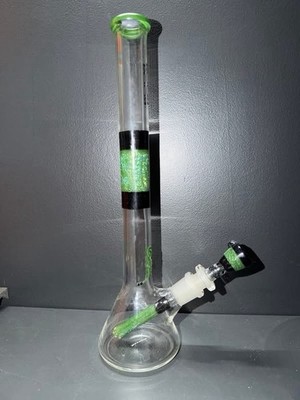 RooR x Eusheen Green Dichro & Black Kustom 18/14mm Downstem 7/10 Zustand  