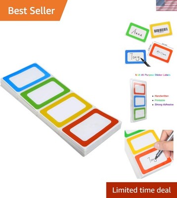 Vibrant 200 Adhesive Name Tag Labels - 3.5 x 2.25 in for Easy Identification