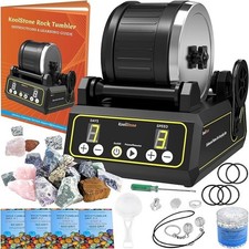 Large 2.5LB Pro Kids Rock Tumbler Kit 3-Speed Motor 9-Day Timer Rubber Barrel