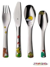 WMF Janosch Kinderbesteck Set 4-Teilig, Kinderbesteck Edelstahl, Besteck Kinder 