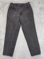 Vintage Levis 551 Jeans Womens 14 Black Tapered Leg Relaxed Fit USA Made 90s