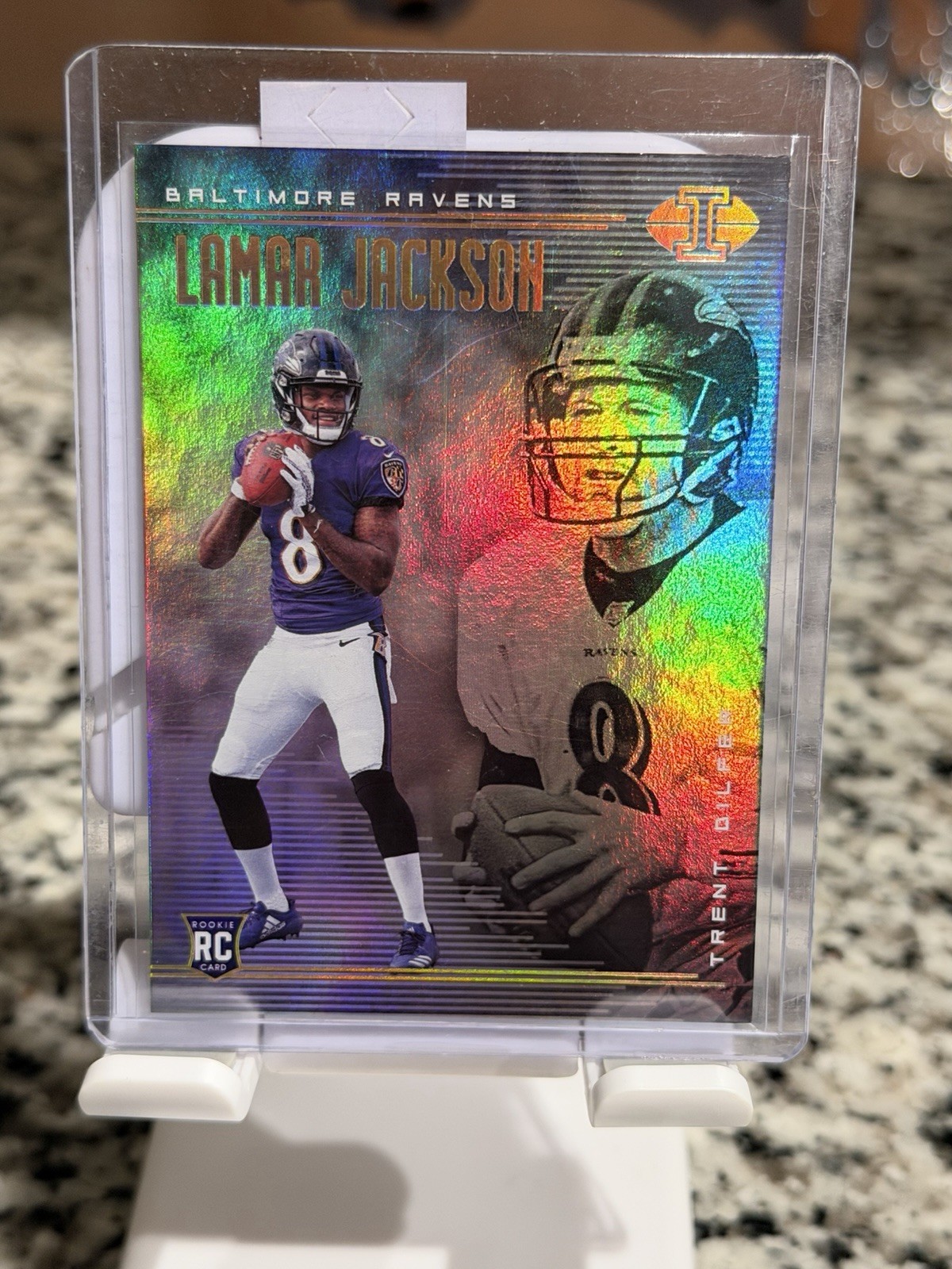 Lamar Jackson RC 2018 Panini Illusions w/ Trent Dilfer #25
