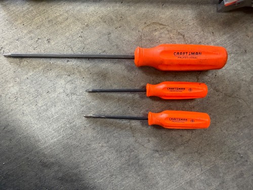 Vintage Craftsman Professional screwdrivers one Torx and two Phillips