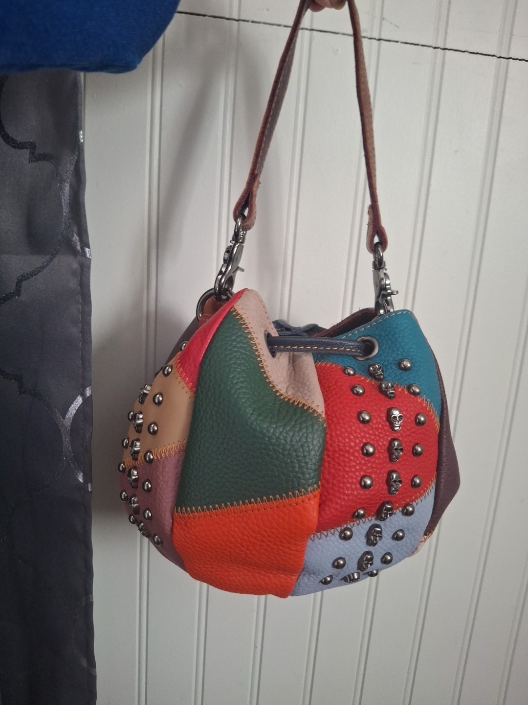 Ameri Leather Colorful Patchwork  Drawstring Pouc… - image 22